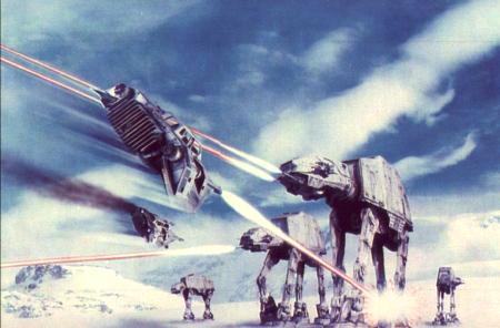 AT-AT attacked by Snowspeeders