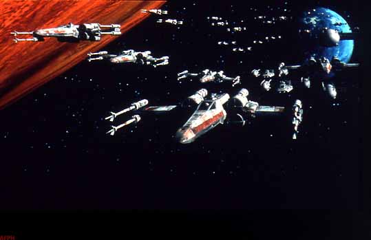 X-Wings in battle formation